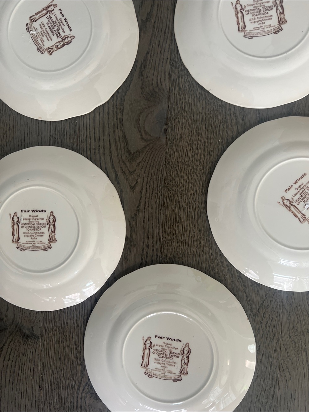 vintage 1960 Alfred Meakin Historic Plates - Set of 5 - Picture 8 of 8